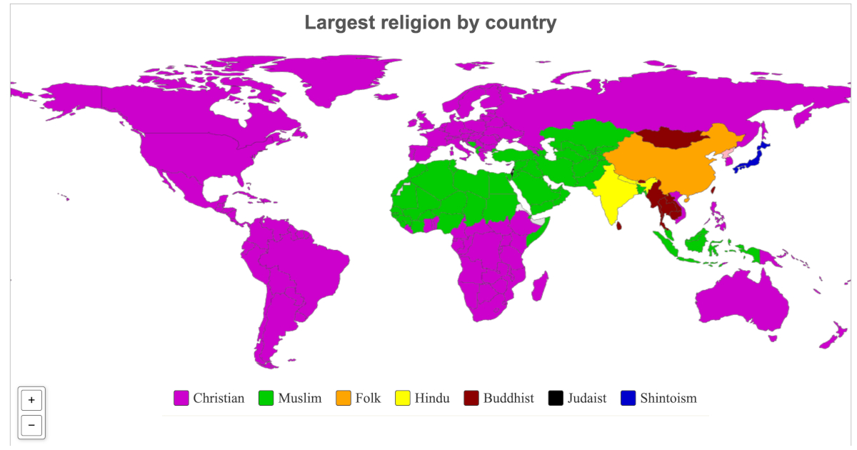 Map of world religions Map of world religions